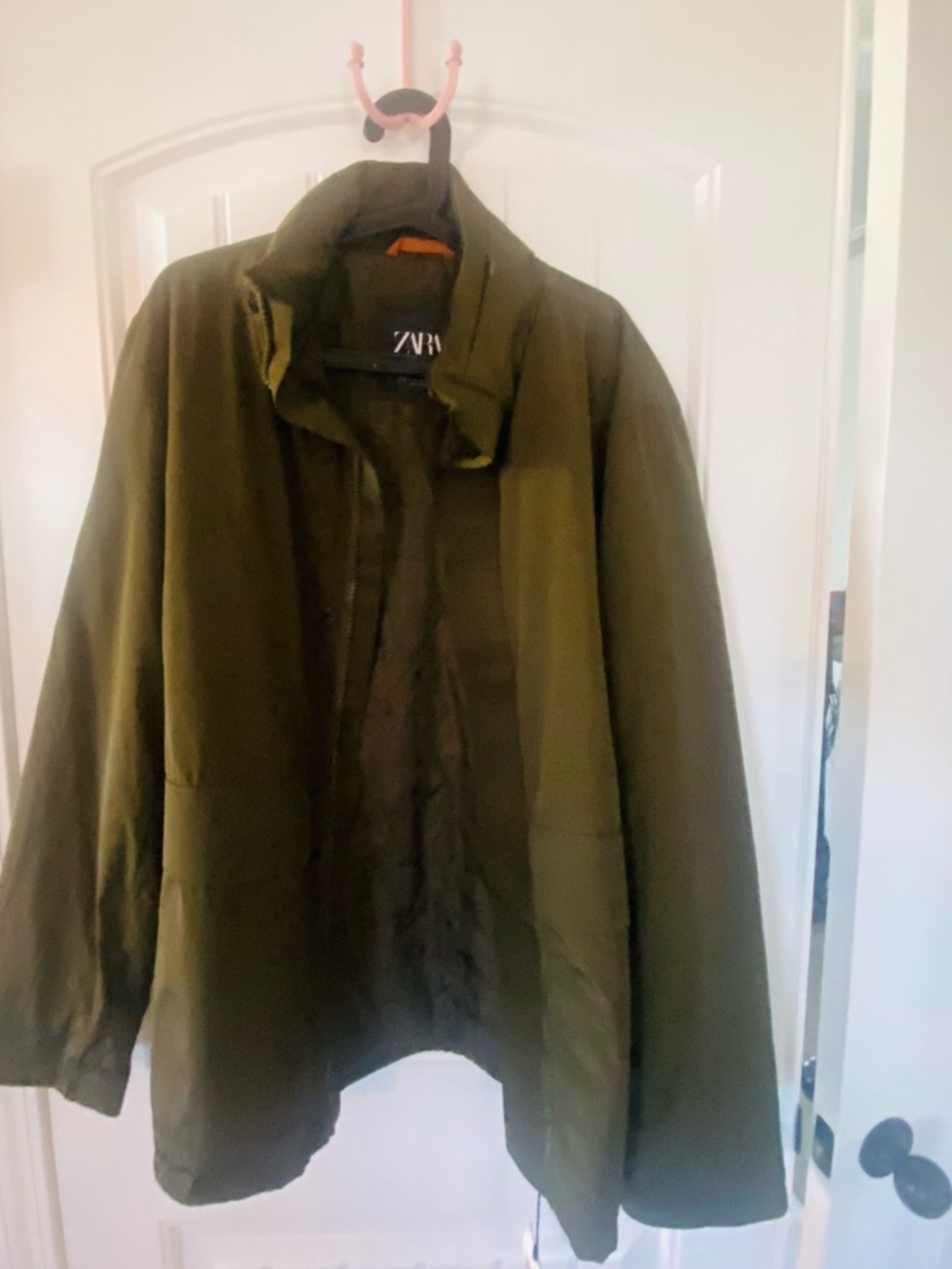 ZARA Olive Green Quilted Performance Jacket
